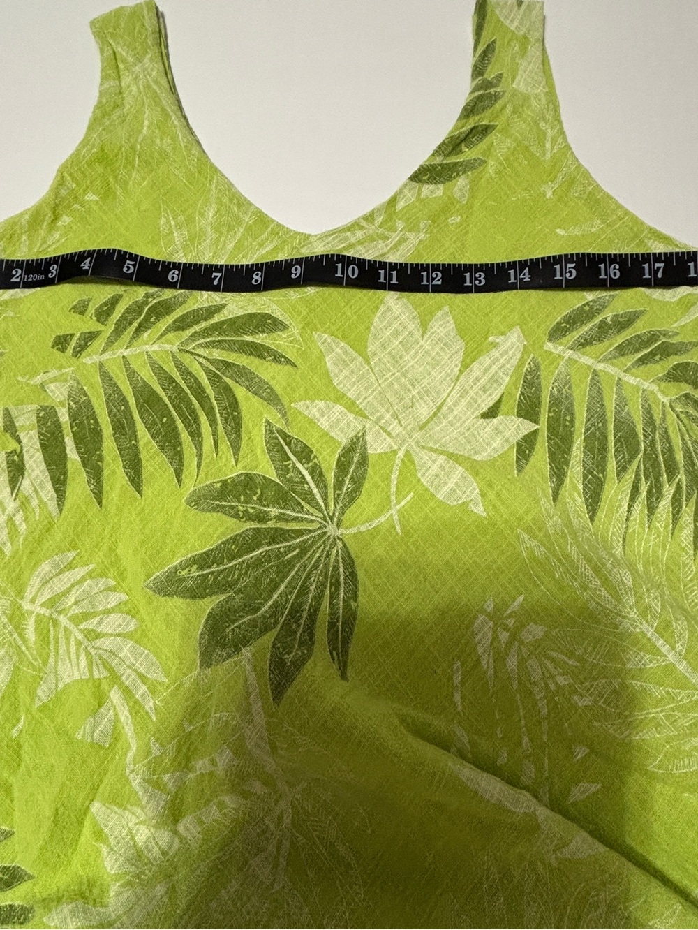100% Cotton Cherishh Made in Italy Size Medium tank Dress With Tiered Hem Green - Picture 7 of 9